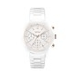 Caravelle New York Women's Chronograph White Ceramic Bracelet Watch